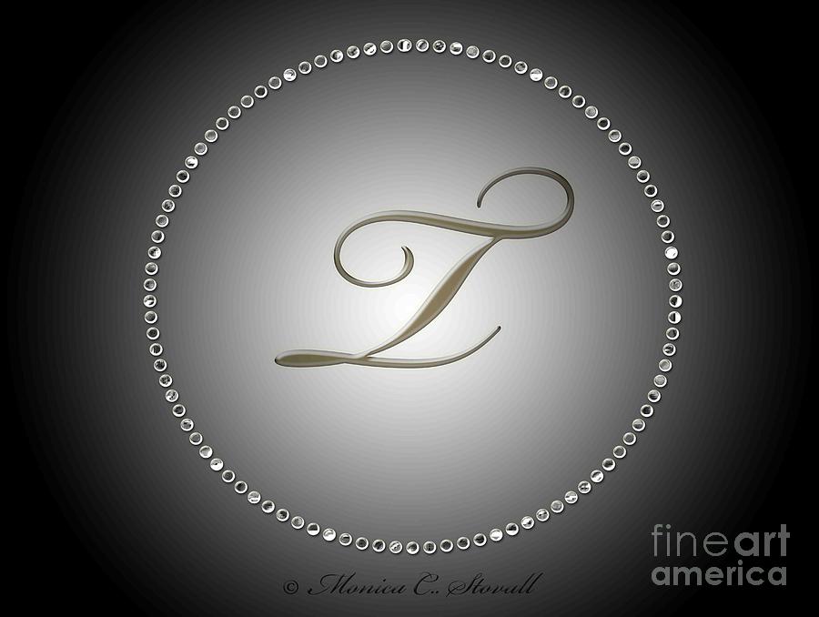 Monogram T in Jeweled Circle Digital Art by Monica C Stovall - Fine Art ...