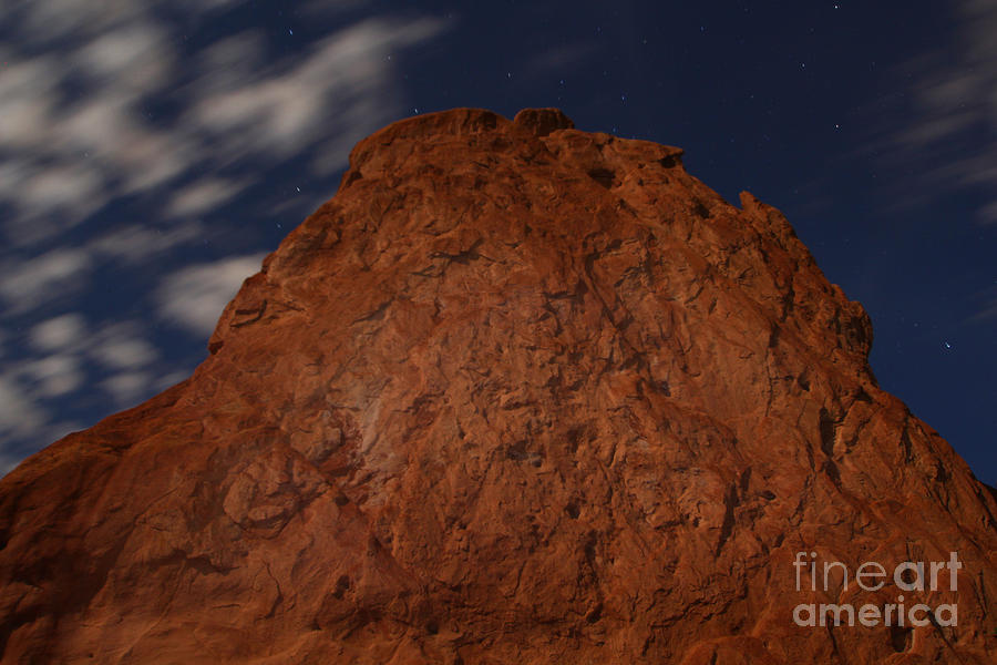 Monolith At Night Garden of the Gods Photograph by JD Smith