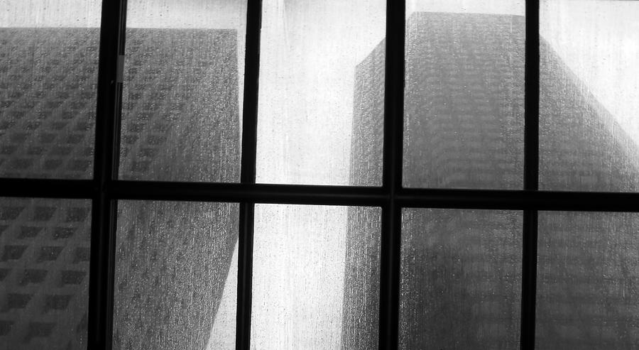 Monoliths Skylight In Rain Monochrome Photograph by Tony Grider