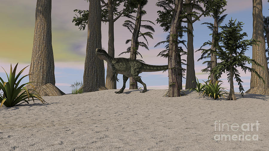 Dinosaur Digital Art - Monolophosaurus In A Prehistoric by Kostyantyn Ivanyshen