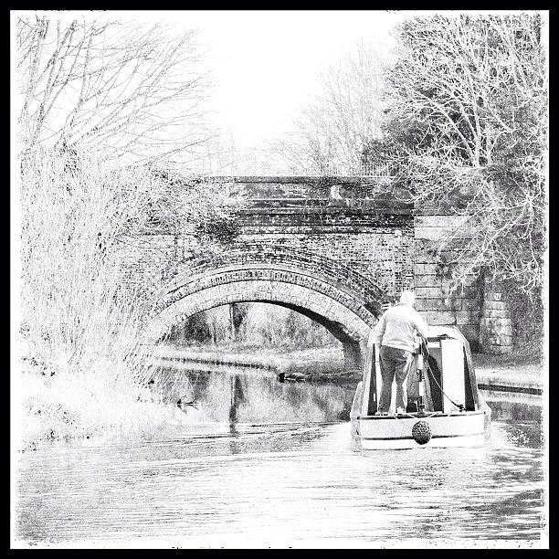 Bridge Photograph - #mono_monday #bnw #canal #narrowboat by Polly Rhodes
