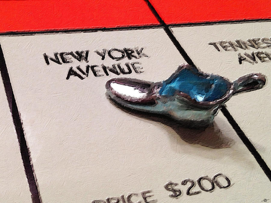 Monopoly Board Custom Painting New York Avenue Painting by Tony Rubino