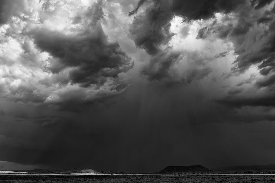 Monsoon Afternoon - Black and White New Mexico Desert Photograph Photograph by Duane Miller