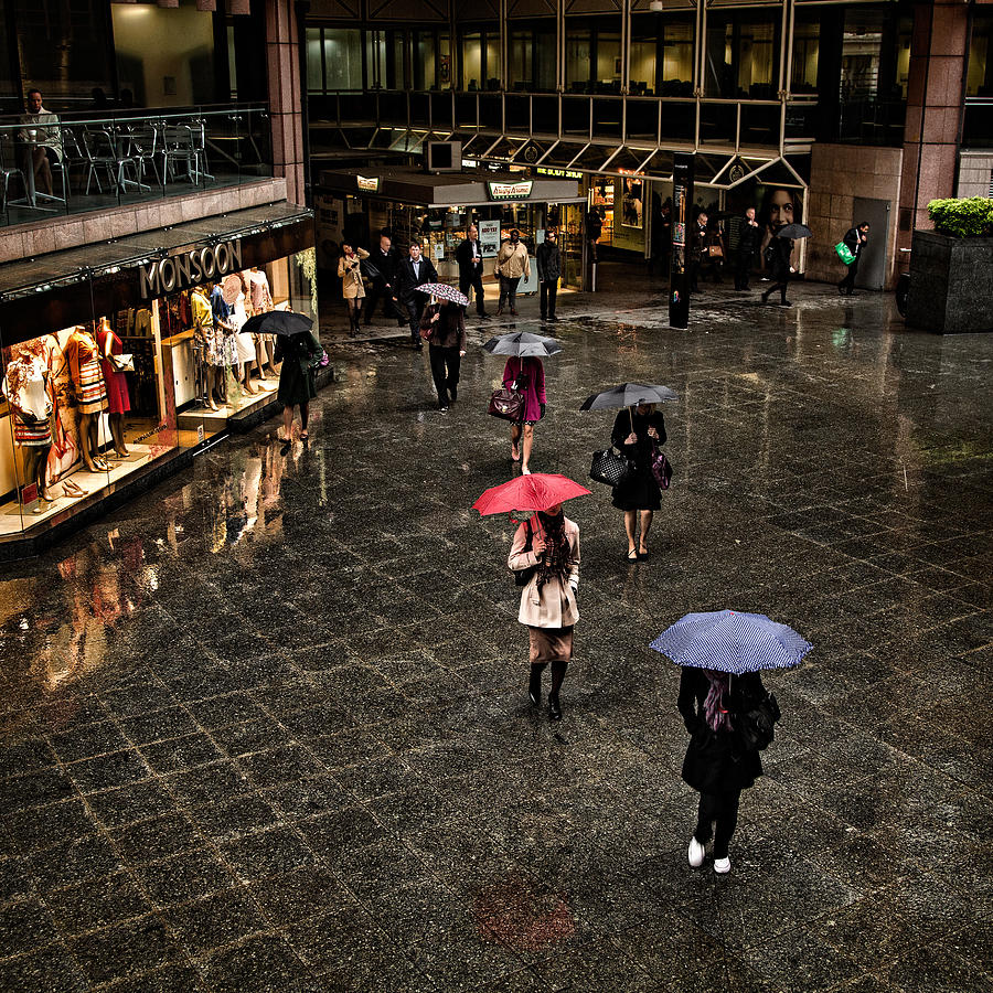 Commuters in the Rain, London Photograph by Ian Good