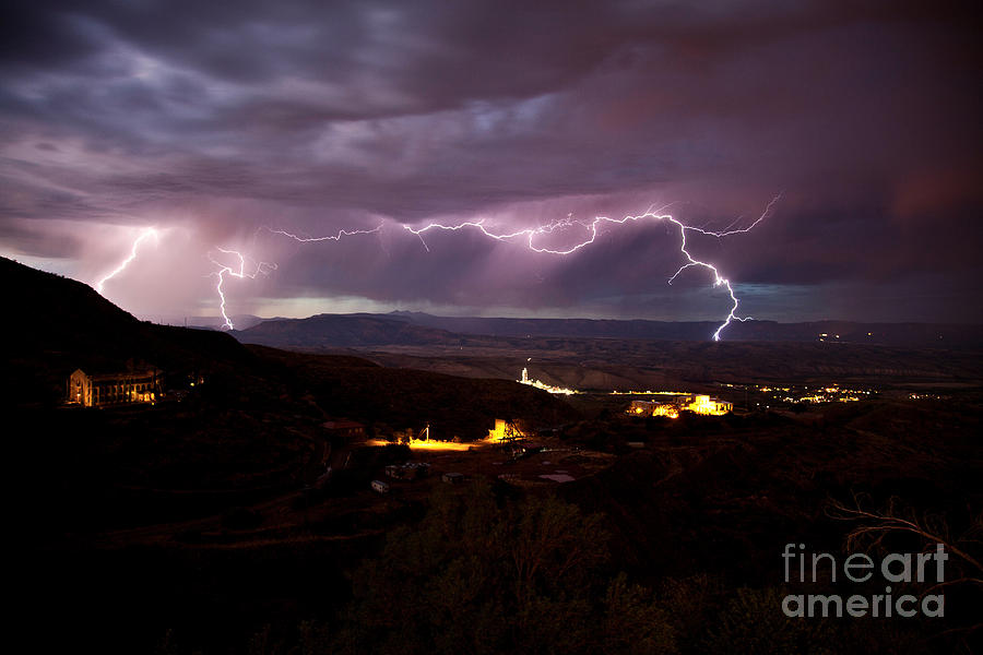 Monsoon Lightning Jerome Photograph by Ron Chilston