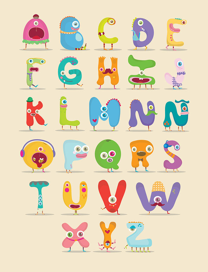 Vector Monster Alphabet Letters