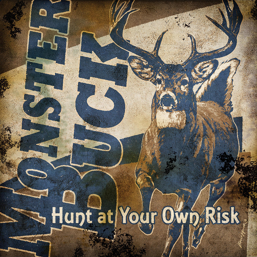 Deer Painting - Monster Buck Deer Sign by JQ Licensing