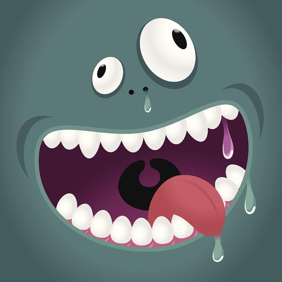 Monster Emotion: Hungry, Laughing Drawing by Alashi