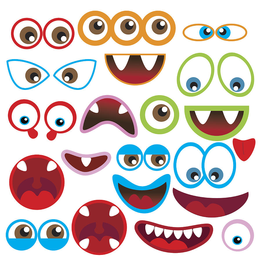 Monster eye and mouth vector illustration Drawing by Lanaclipart