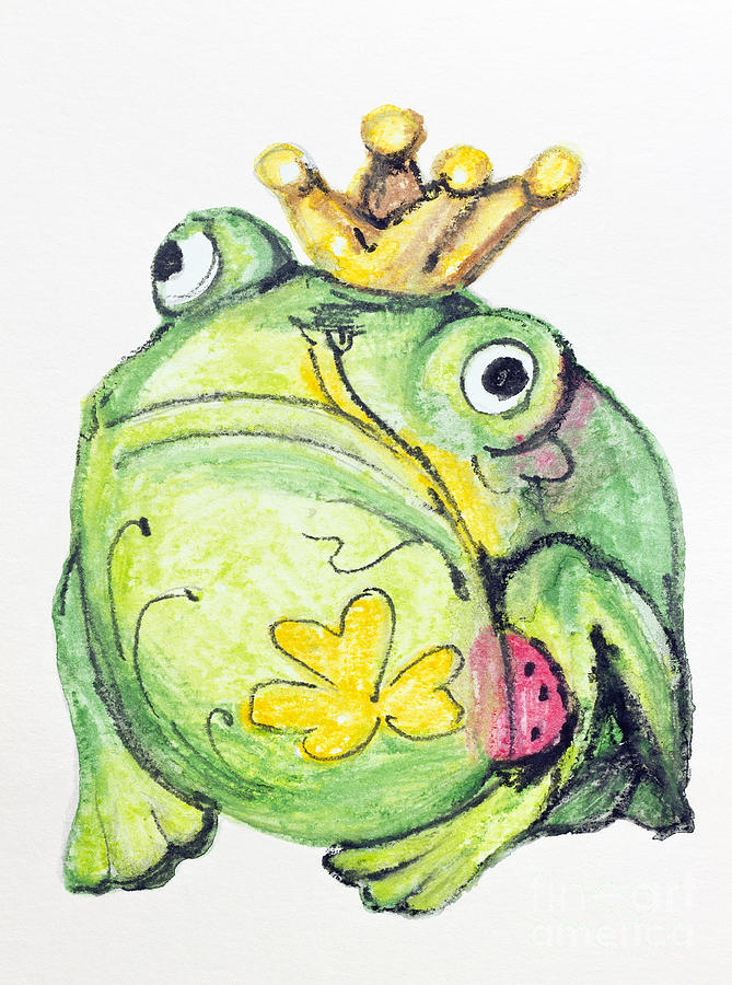 Monster frog with clover tattoo Painting by Irina Gromovaja