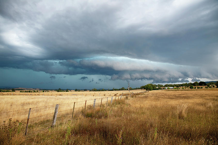 Monster Hail Storm Over Farmland Photograph by Beyondimages