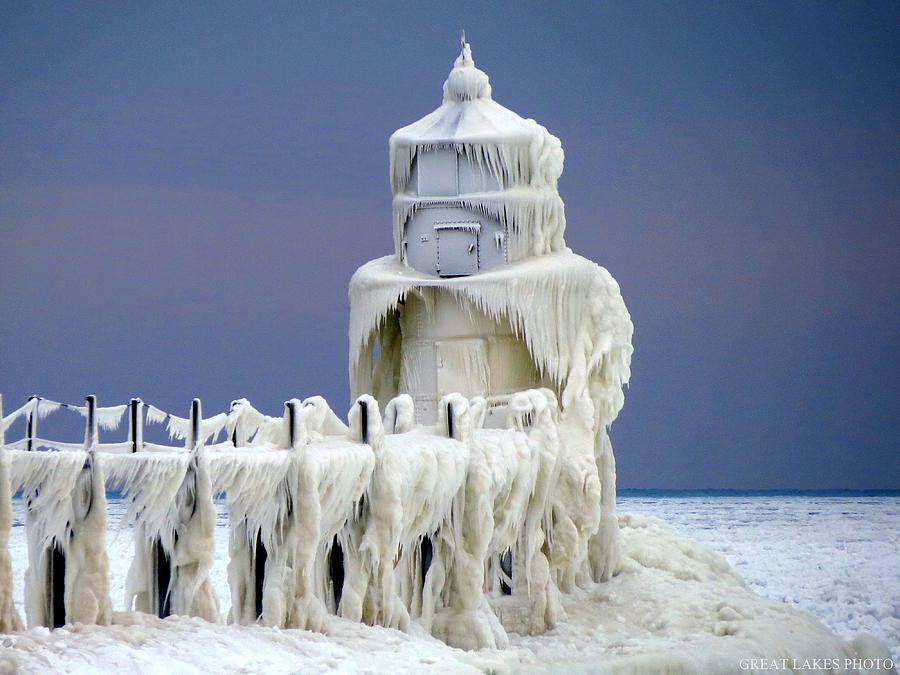 Monster Of Ice St Joseph Michigan Lighthouse Photograph by Jack Martin ...