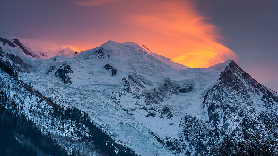 Mont Blanc Chamonix France at sunset Photograph by Pierre Leclerc Photography