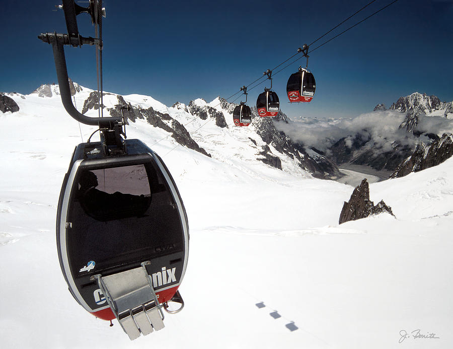 Mont Blanc Gondolas Photograph by Joe Bonita