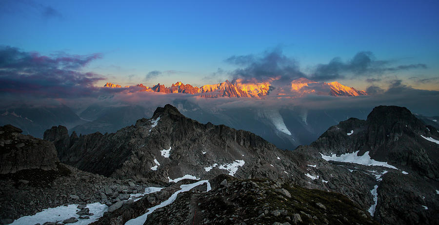 Mont-blanc Sunset Photograph by Swadric A