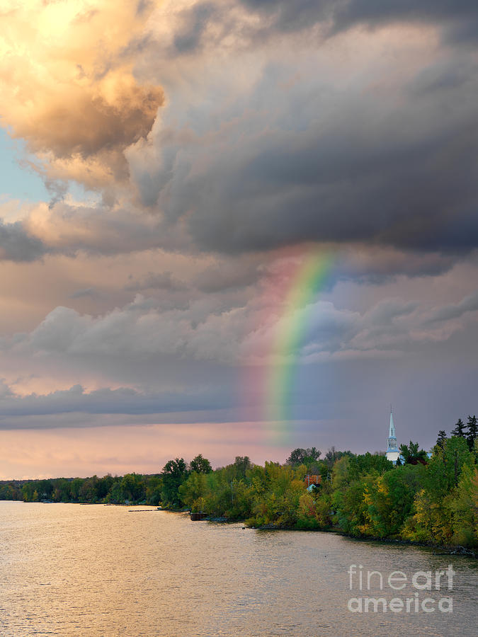 Mont Saint Hilaire Quebec Canada Rainbow Photograph by Laurent Lucuix