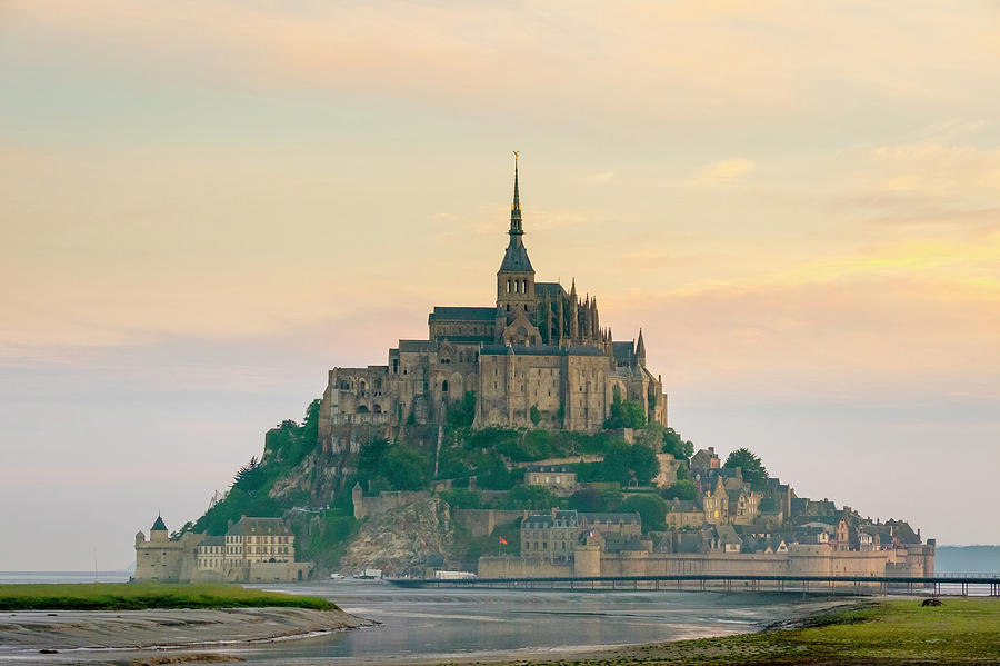 Mont-saint-michel Abbey At Sunrise Photograph by Jason Langley - Fine ...