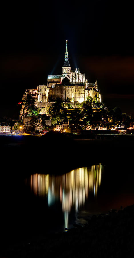 Mont Saint Michel at night 1 Photograph by Weston Westmoreland