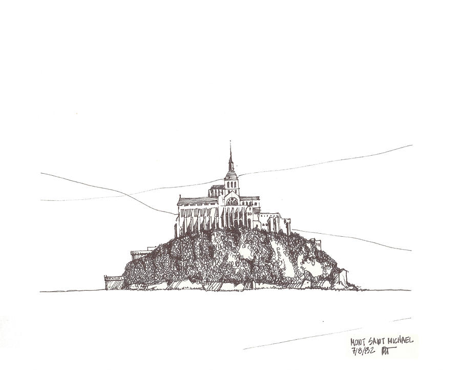 Mont Saint Michel Drawing by Ron Torborg - Pixels