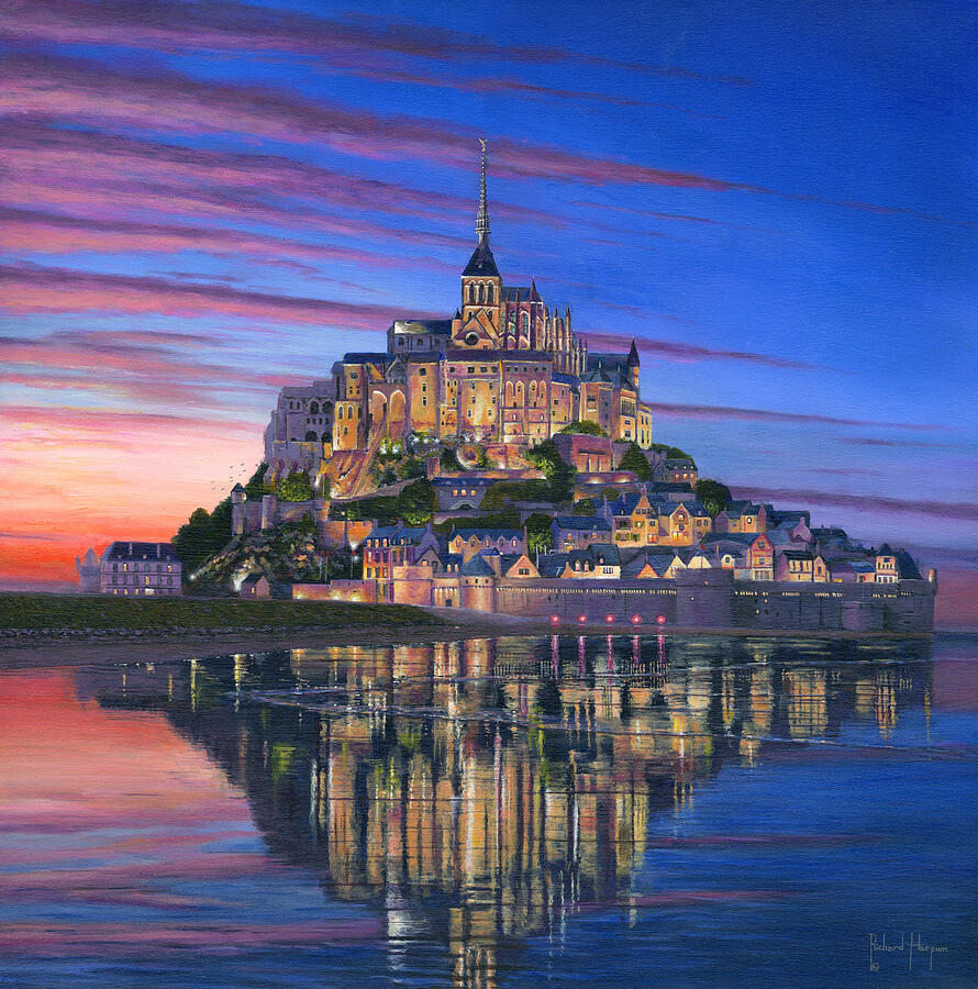 Castle Painting - Mont Saint-Michel Soir by Richard Harpum