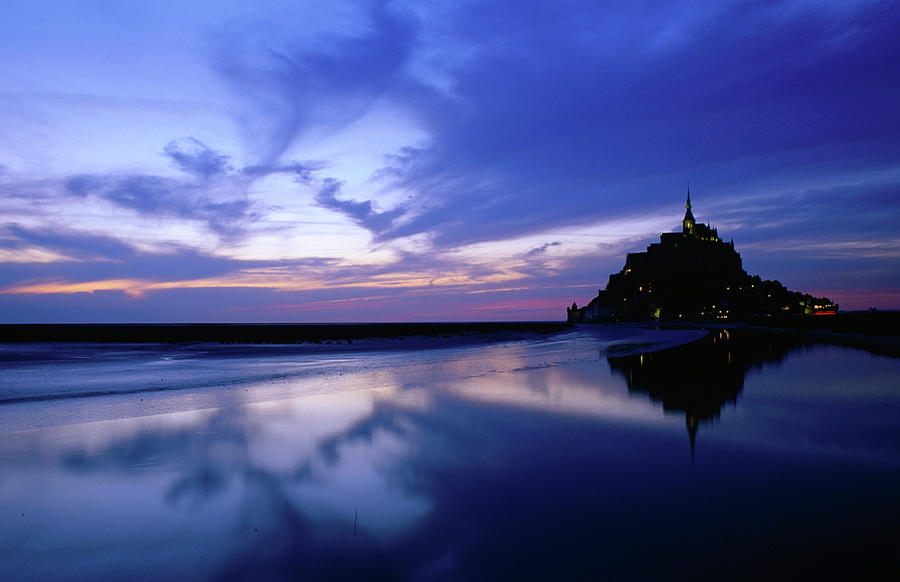 Mont St Michel Reflected In The Bay At Photograph by David C Tomlinson