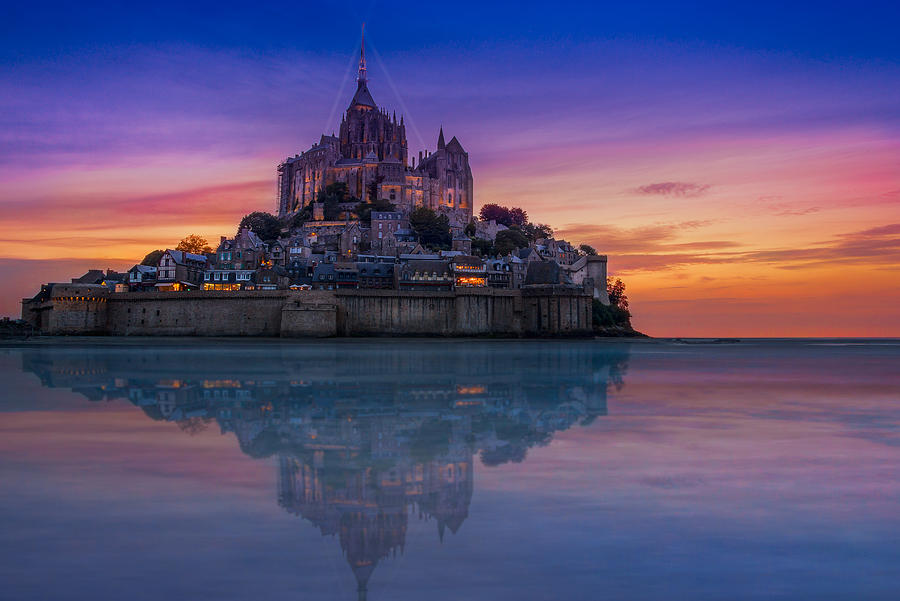 Mont St-Michel reflection Photograph by Jean Surprenant