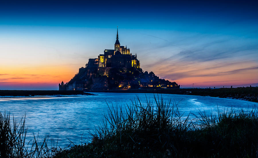 Mont St Michel Sunset Photograph by Mark Llewellyn