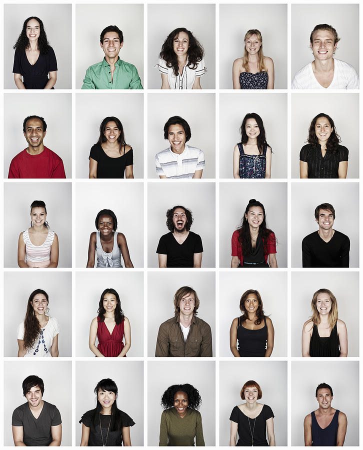 Montage of a group of people smiling Photograph by Flashpop