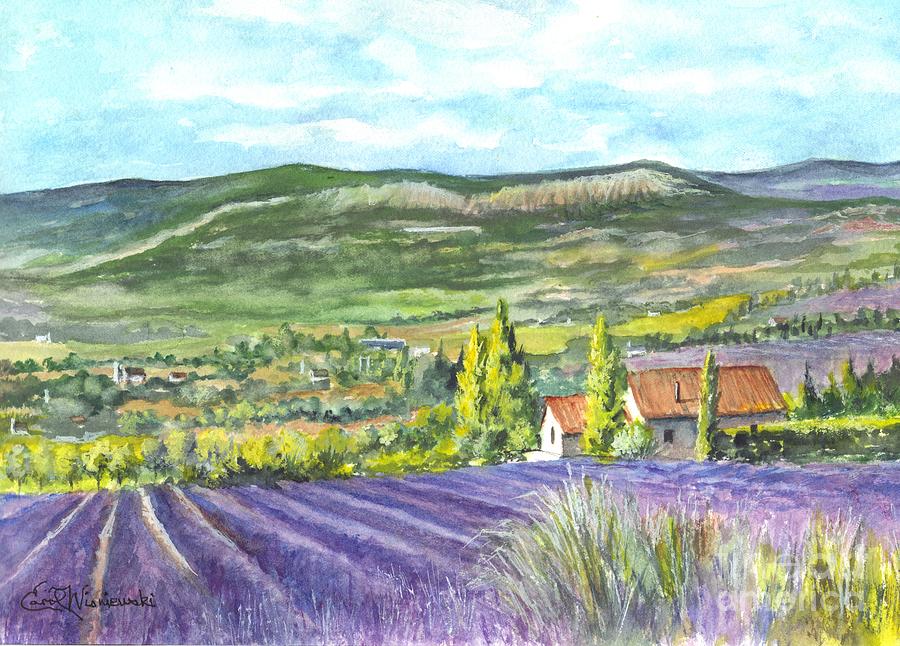 Montagne de Lure in Provence France Painting by Carol Wisniewski