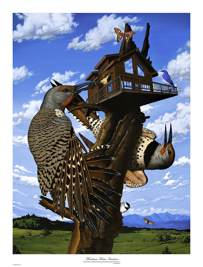 Surrealism Painting - Montana Home Invasion by Philip Slagter