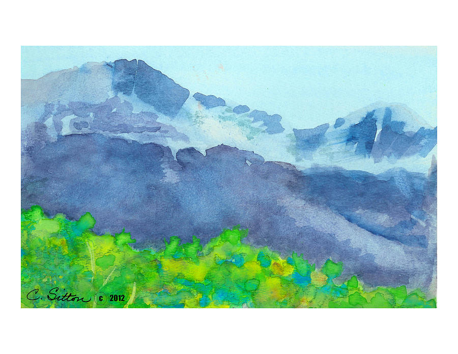 Montana Mountain Mist Painting by C Sitton