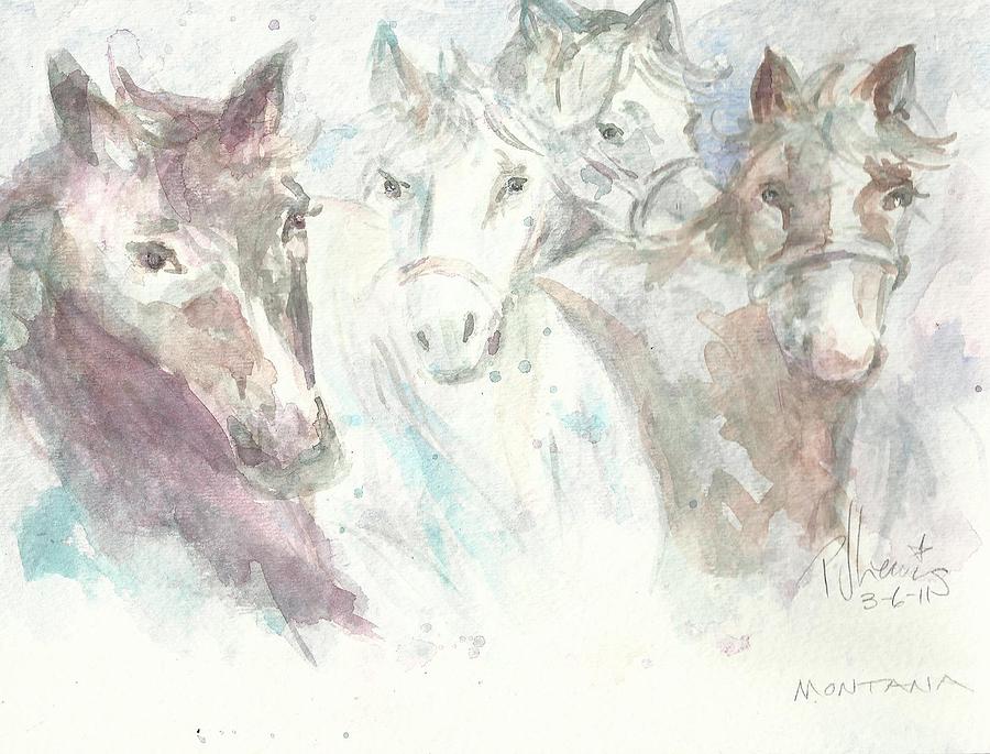Horse Painting - Montana by PJ Lewis