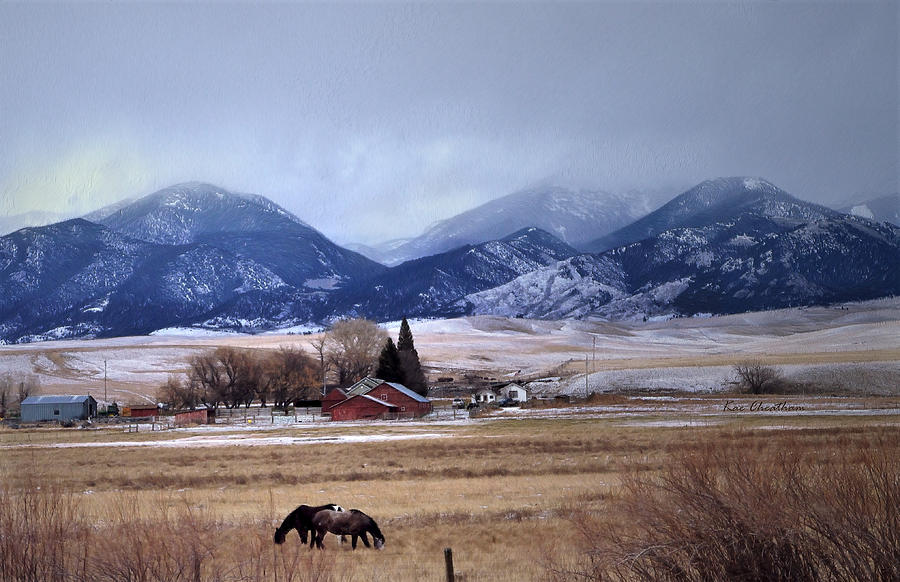 Montana Ranch - 1-w-texture Photograph by Kae Cheatham