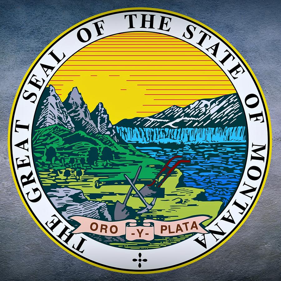 Montana State Seal Digital Art by Movie Poster Prints