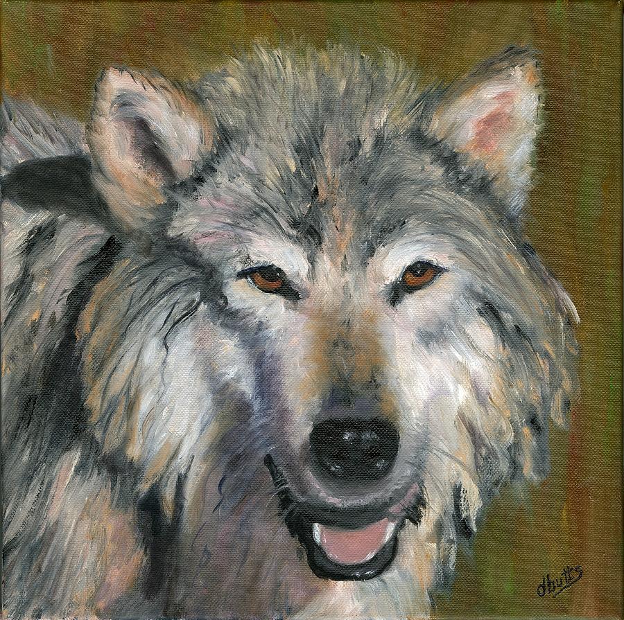 Montana Wolf Painting by Deborah Butts