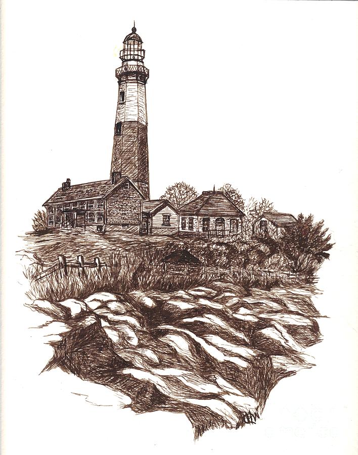 Montauk Lighthouse Long Island  N Y Painting by Carol Wisniewski