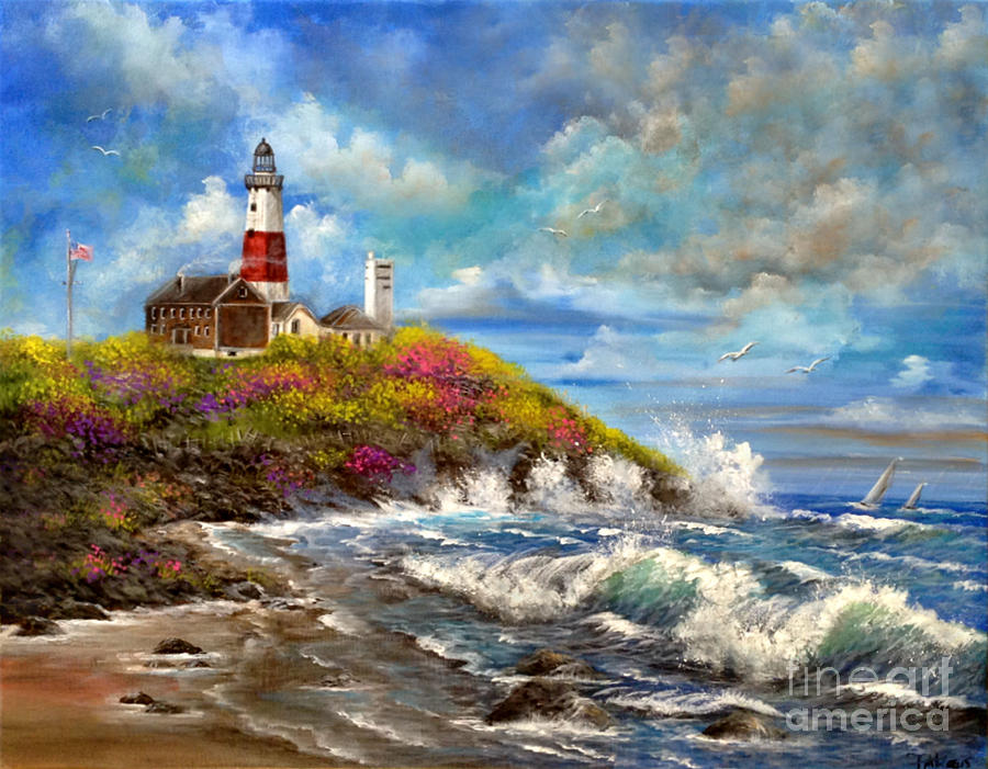 Montauk Lighthouse Painting by Bella Apollonia