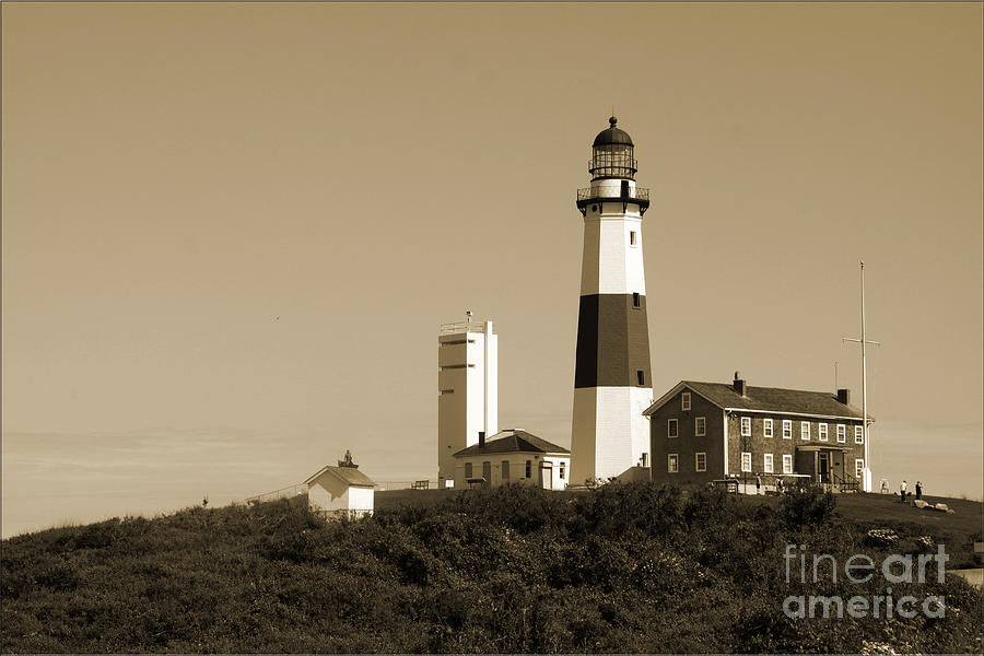 Montauk Point Light In Sepia Photograph by Christiane Schulze Art And Photography