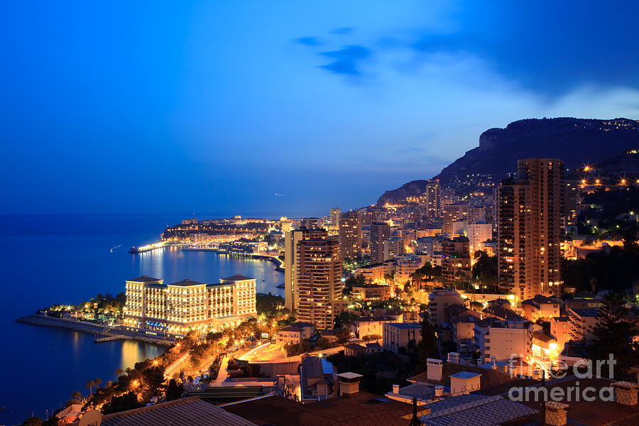 Monte Carlo cityscape at night Photograph by Matteo Colombo