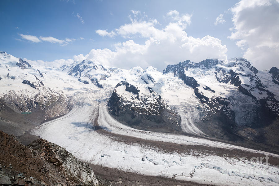 Monte Rosa glacier and peaks Gornergrat Zermatt Switzerland Photograph by Matteo Colombo