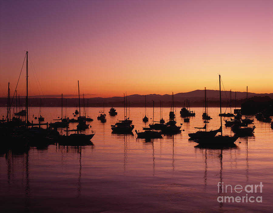 Monterey Bay with sailboats Photograph by Jim Corwin