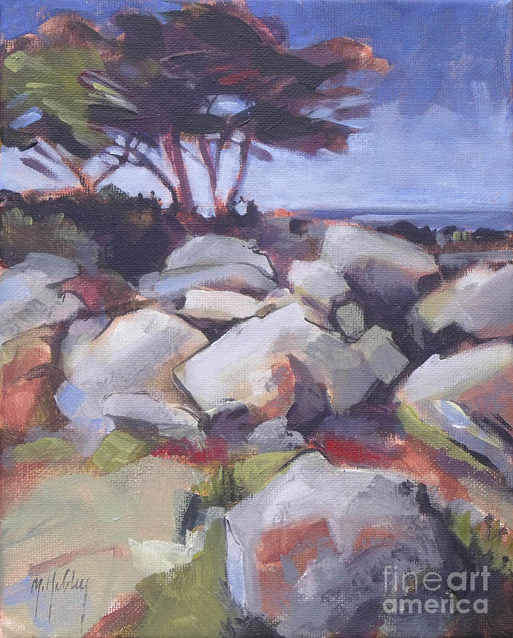 Monterey Cypress Painting by Mary Hubley