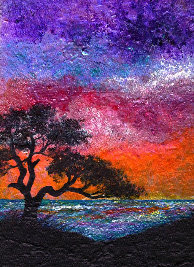 Sunset Painting - Monterey Cypress Sunset by Dina Sierra