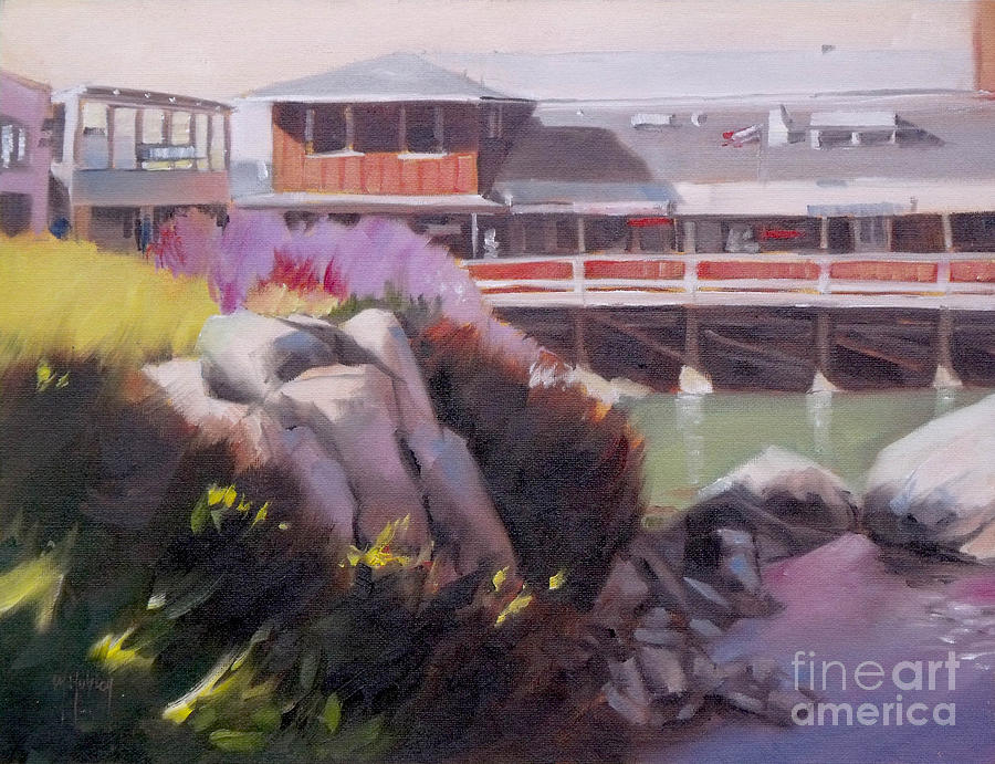 Monterey Fishermans Wharf Painting by Mary Hubley