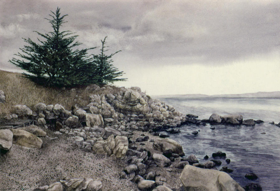 Monterey Pines Painting by Tom Wooldridge