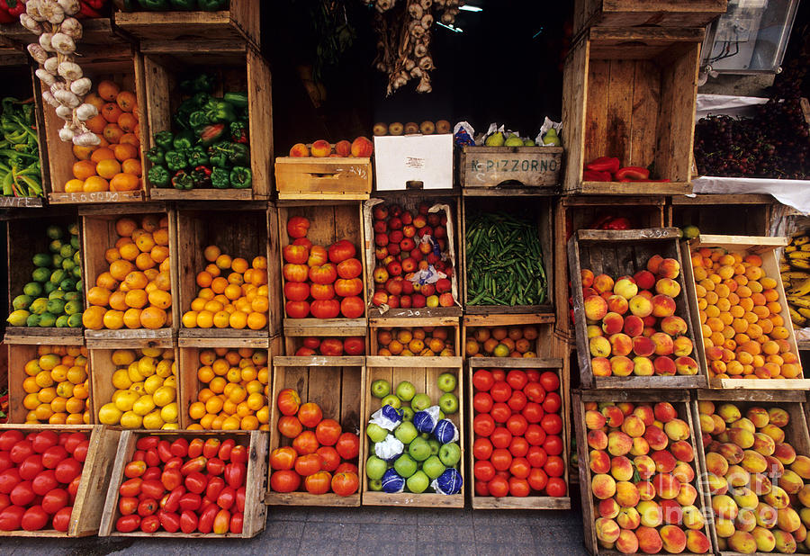 Fruit Photograph - Montevideo Street Market by William H. Mullins