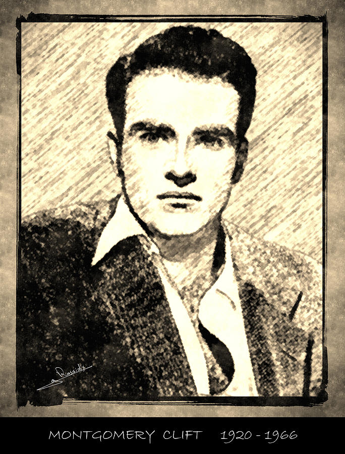 Montgomery Clift Drawing by George Rossidis