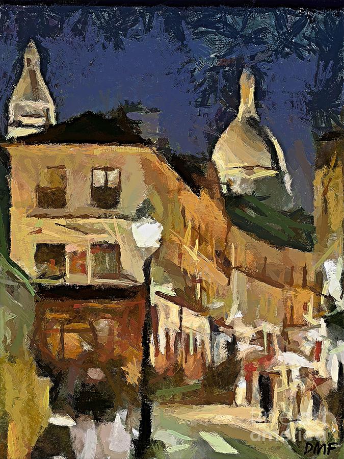 Montmartre at Night Painting by Dragica  Micki Fortuna
