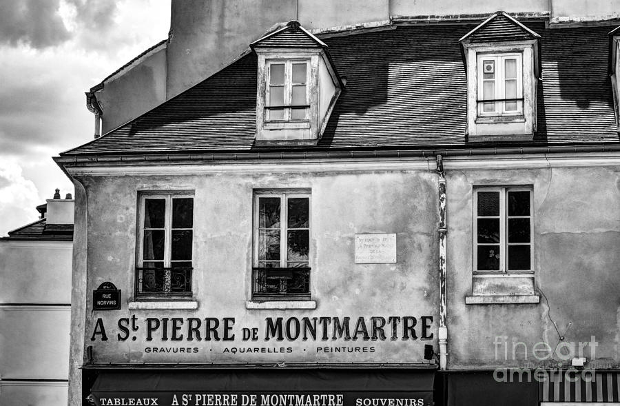 Montmartre In Paris 5 BW Photograph by Mel Steinhauer