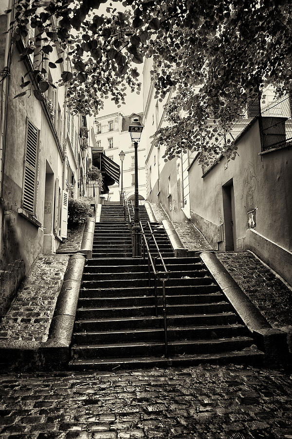 Paris Photograph - Montmartre Mono 01 by Russ Dixon